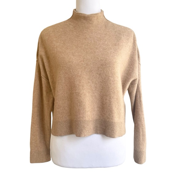 Anthropologie Pilcro The Alani Cashmere Mock-Neck Sweater Camel Casual Size S - Picture 4 of 16